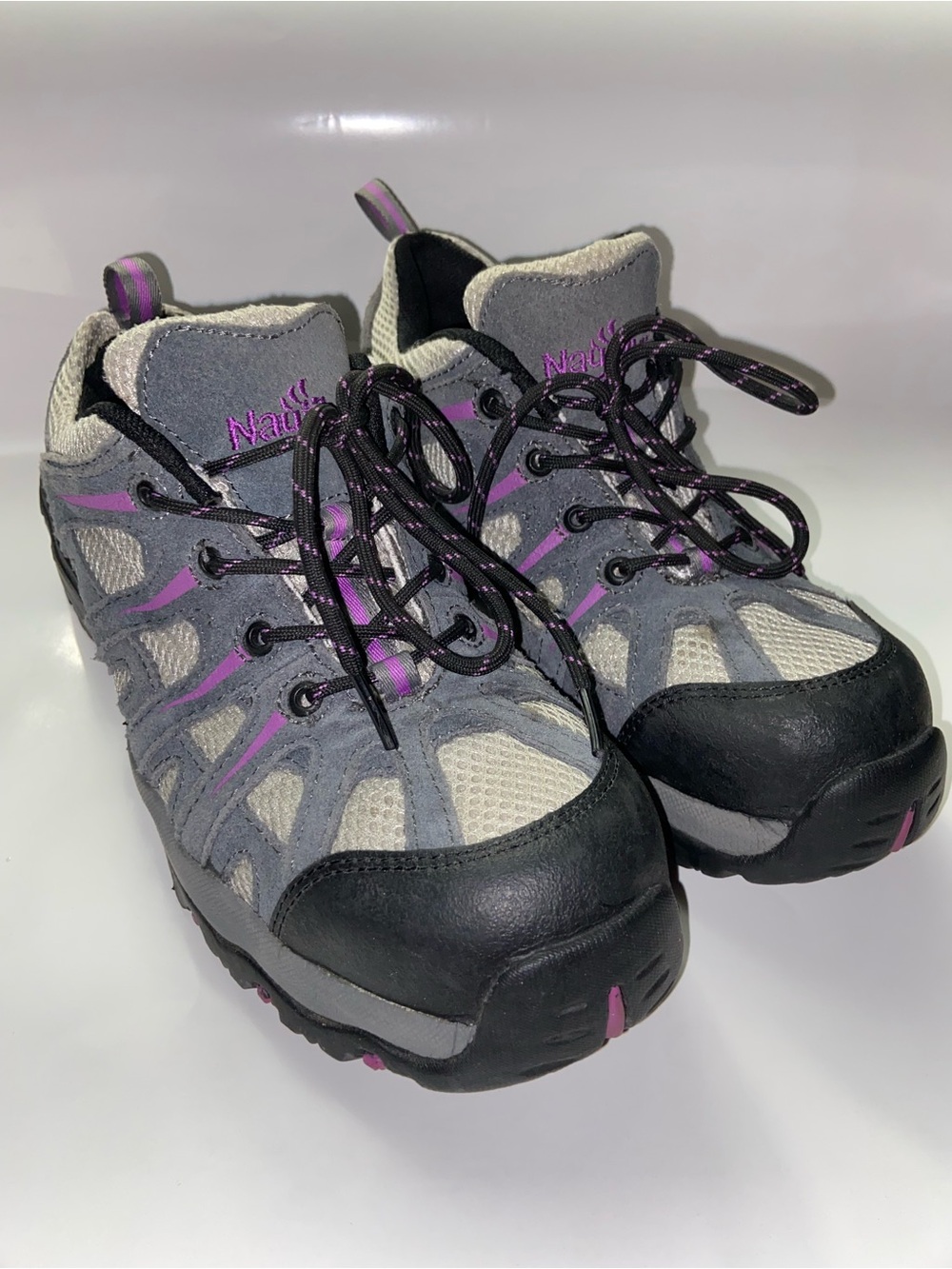 Nautilus Women's Composite Toe Athletic Work Shoes N1754 Grey/Purple Size 9.5